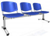 3-miestna lavica Imperia, konštrukcia sivá, plast modrá