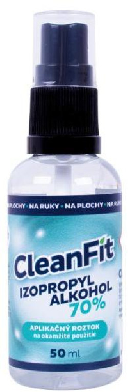 CleanFit dezinfekčný roztok IZOPROPYL 70% s rozprašovačom 50 ml
