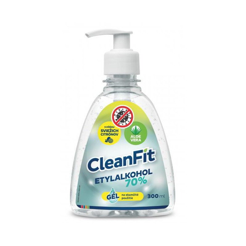 CleanFit dezinfekčný gél 70% citrus na ruky s pumpičkou 300 ml