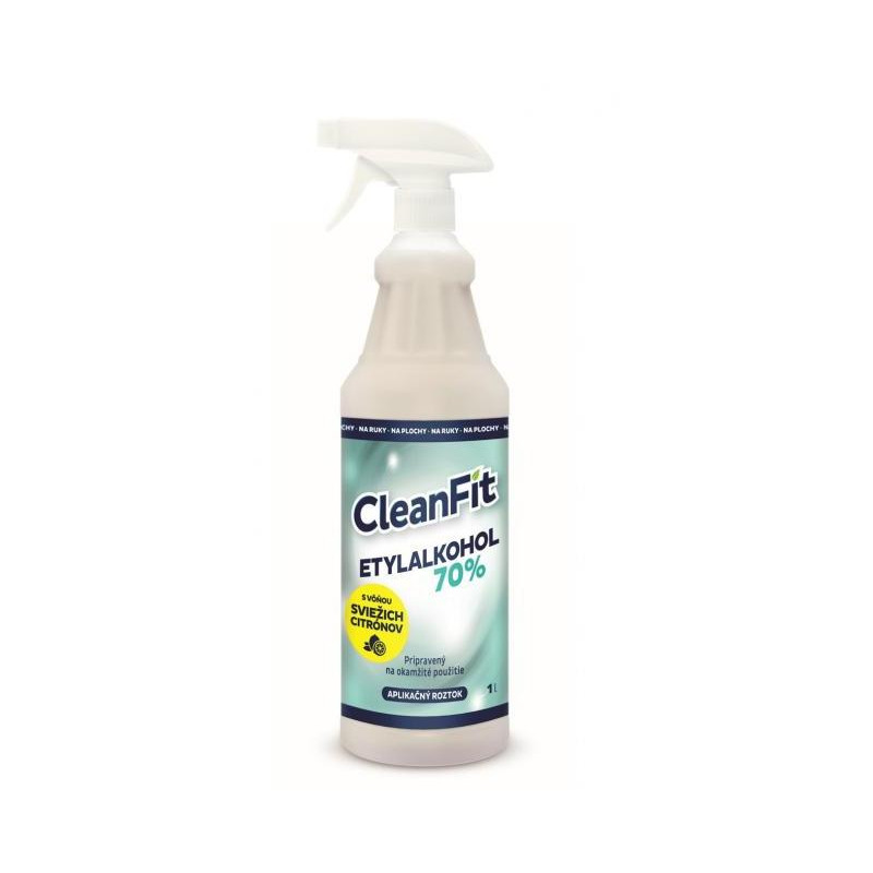 CleanFit dezinfekčný roztok Etylakohol 70% citrus 1 l + rozprašovač ZDARMA