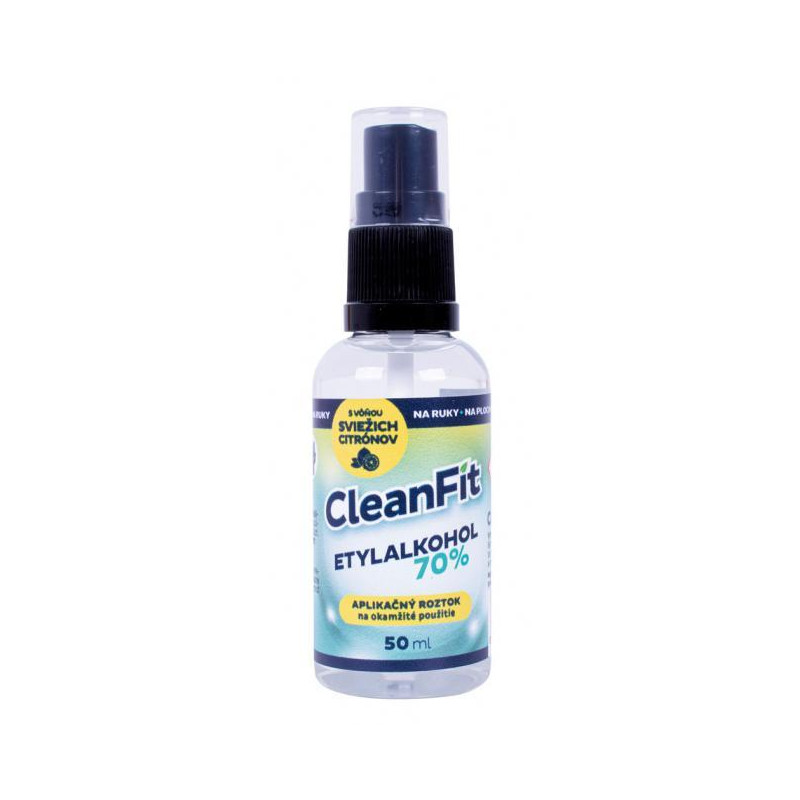 CleanFit dezinfekčný roztok Etylakohol 70% citrus s rozprašovačom 50 ml