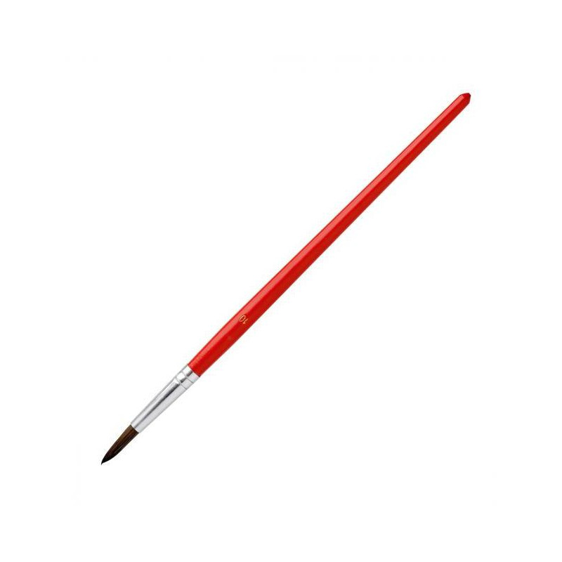 Štetec guľatý č. 10 s červenou rúčkou 12ks