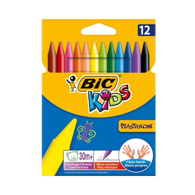 Plastové voskovky odolné voči lámaniu 12ks