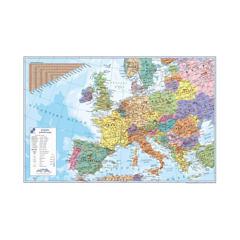 Podložka na stôl KARTON PP s mapou Európy 40x60cm