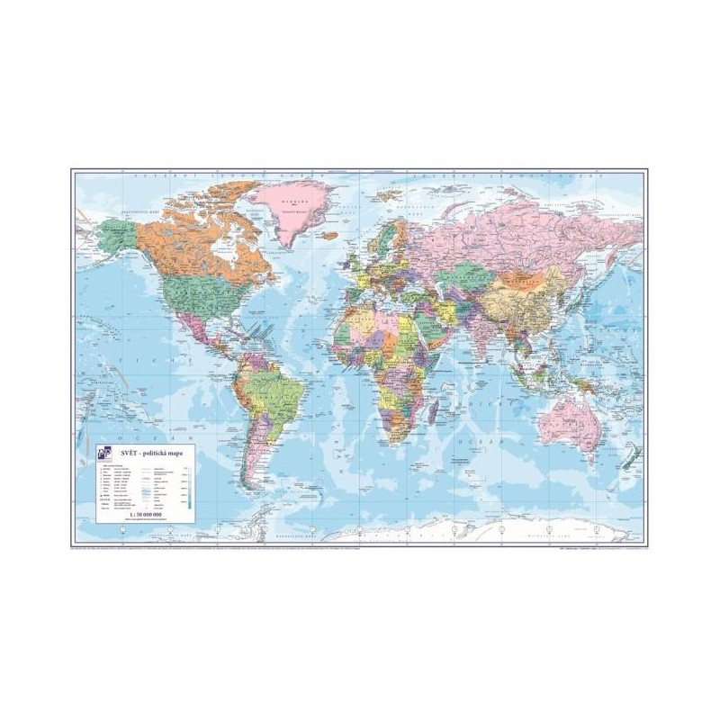 Podložka na stôl KARTON PP s mapou sveta 40x60cm