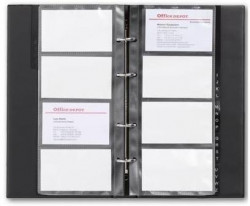 Vizitkár prenosný 4-krúžkový na 80 vizitiek s registrom KARTON PP čierny