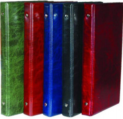 Vizitkár prenosný 4-krúžkový na 80 vizitiek s registrom KARTON PP červený