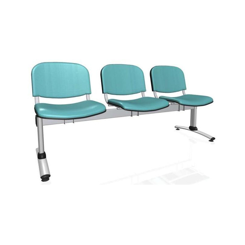 3-miestna lavica Imperia, konštrukcia sivá, zdr. ekokoža 078 zelená