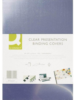 Plastové obálky na krúžkovú väzbu Q-Connect A4 PVC 150mic číre