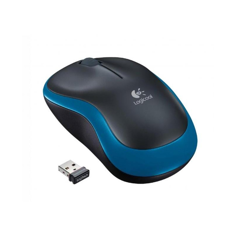 Myš Logitech M185 modrá, bezdrôtová, optická