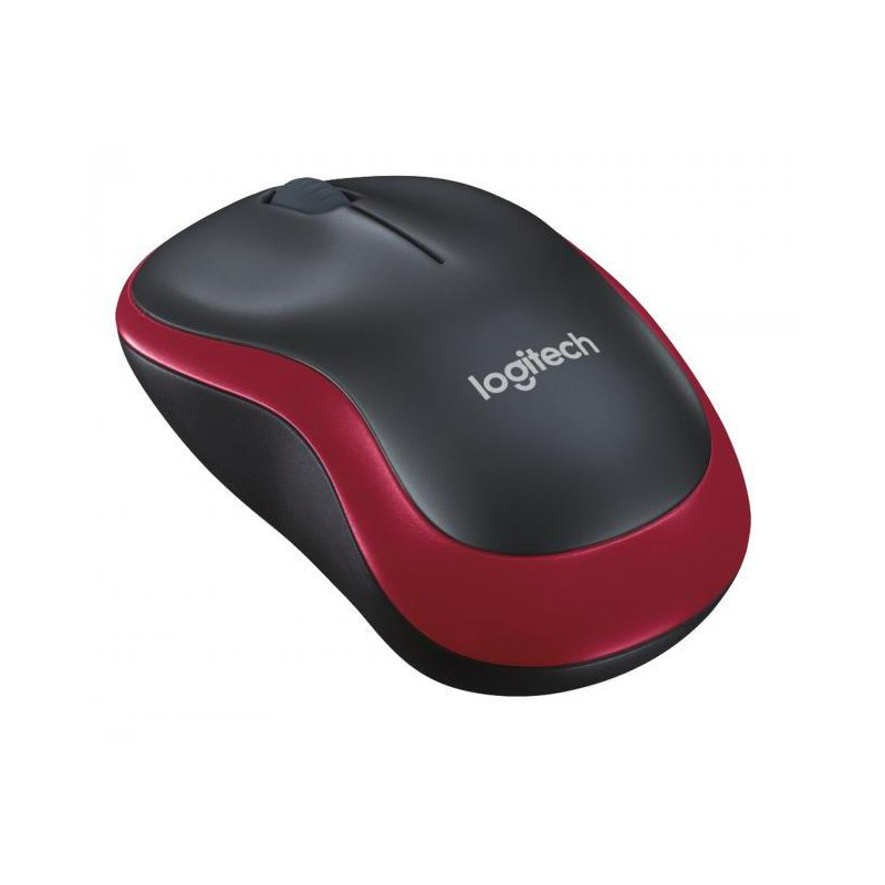 Myš Logitech M185 červená, bezdrôtová, optická
