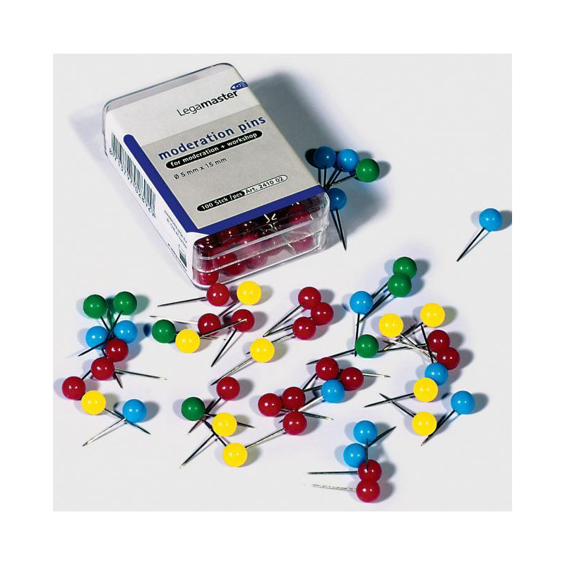 Napichovacie špendlíky guľaté Legamaster 6mm mix farieb 200ks