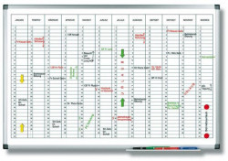 Plánovacia tabuľa ročná PREMIUM vertikálna 60x90 cm