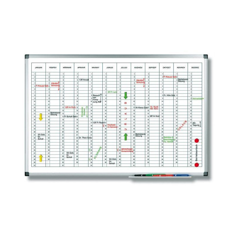 Plánovacia tabuľa ročná PREMIUM vertikálna 60x90 cm