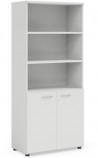 Policová skriňa BASIC, kombinovaná, so zámkom, 80x40x182,1cm, biela