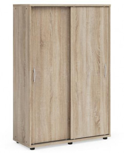 Policová skriňa BASIC, posuvné dvere bez zámku, 100x40x147,9cm, dub Sonoma