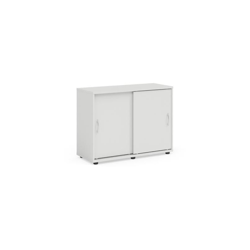 Policová skriňa BASIC, posuvné dvere bez zámku, 100x40x75,3cm, biela Policová skriňa BASIC, posuvné dvere bez zámku, 100x40x75,3cm, biela