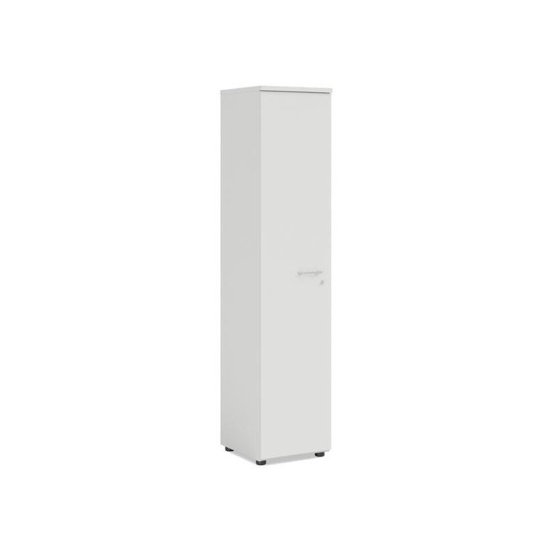 Policová skriňa BASIC, ľavé dvere so zámkom, 40x40x182,1cm, biela Policová skriňa BASIC, ľavé dvere so zámkom, 40x40x182,1cm, biela