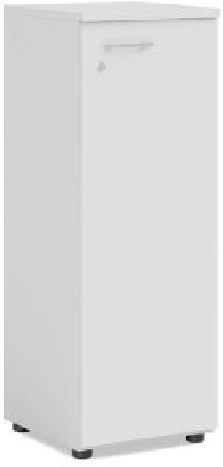Policová skriňa BASIC, pravé dvere so zámkom, 40x40x111,7cm, biela