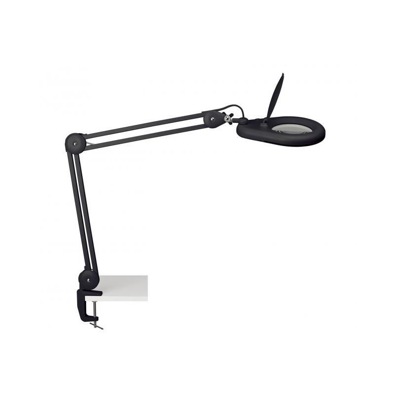 Lampa lupová MAULviso so svorkou čierna