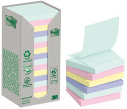 Z-Bločky Post-it recyklované, NATURE, 76x76 mm, dúhové, 16x100 lístkov