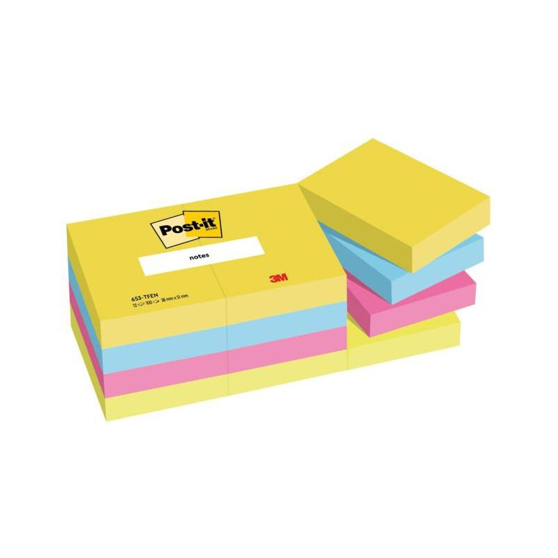 Bločky Post-it ENERGETIC, 38x51mm, 12x100 lístkov