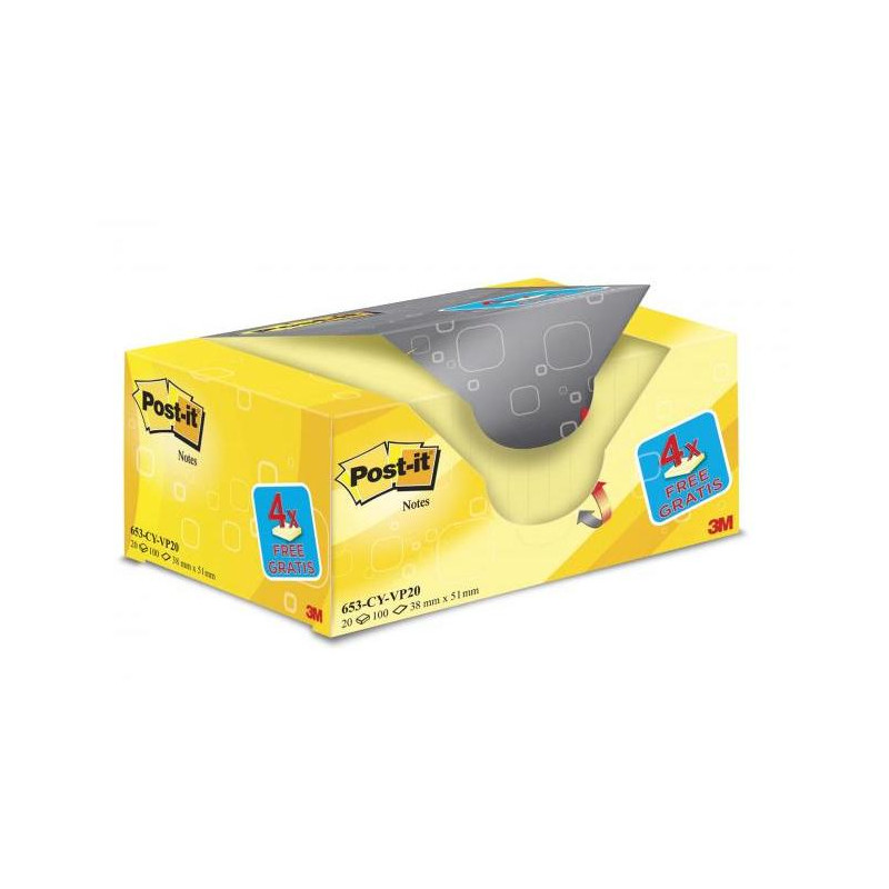 Bločky Post-it 38x51 žlté 20x100l