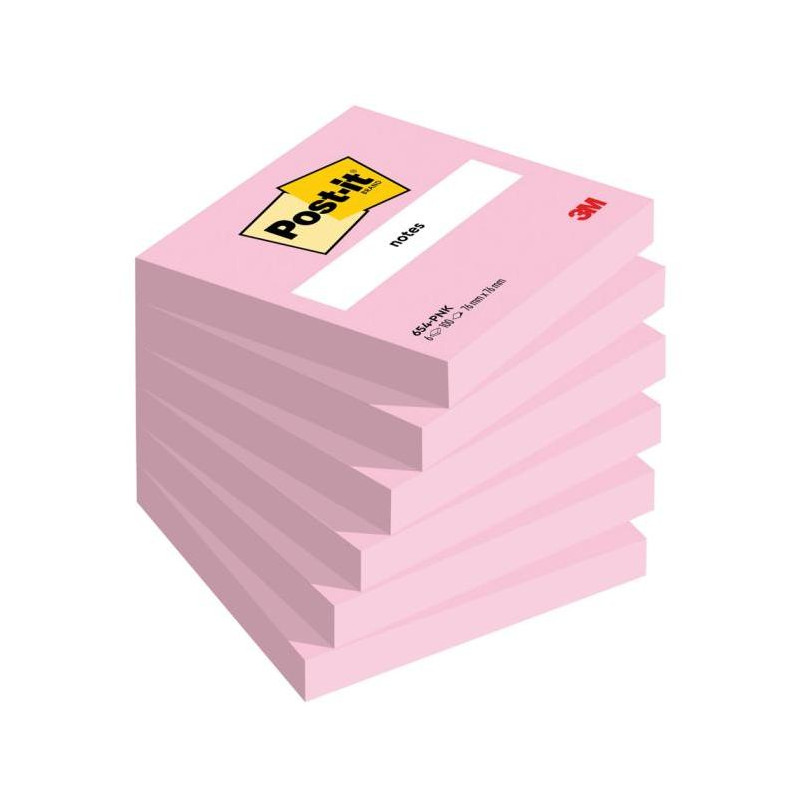 Bloček Post-it 76x76 ružový 6 x 100 lístkov