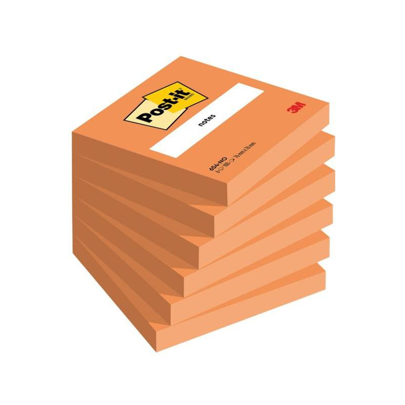 Bloček Post-it 76x76 oranžový 6 x 100 lístkov