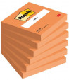 Bloček Post-it 76x76 oranžový 6 x 100 lístkov