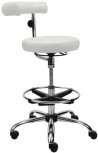Zdravotnícka stolička KLINIK, s aretačným kruhom, zdravot. ekokoža biela