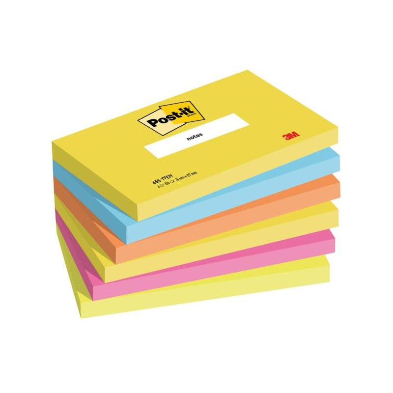 Bločky Post-it ENERGETIC 76x127mm, 6x100 lístkov