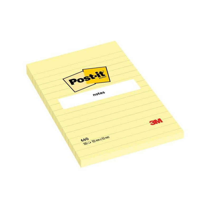 Bloček Post-it 102x152 žltý linajkový