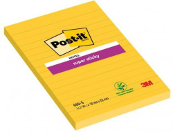 Bloček Post-it Super Sticky, 102x152 mm, žltý, linajky