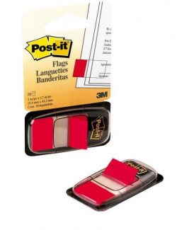Záložky Post-it Index široké 25,4x43,2 červená
