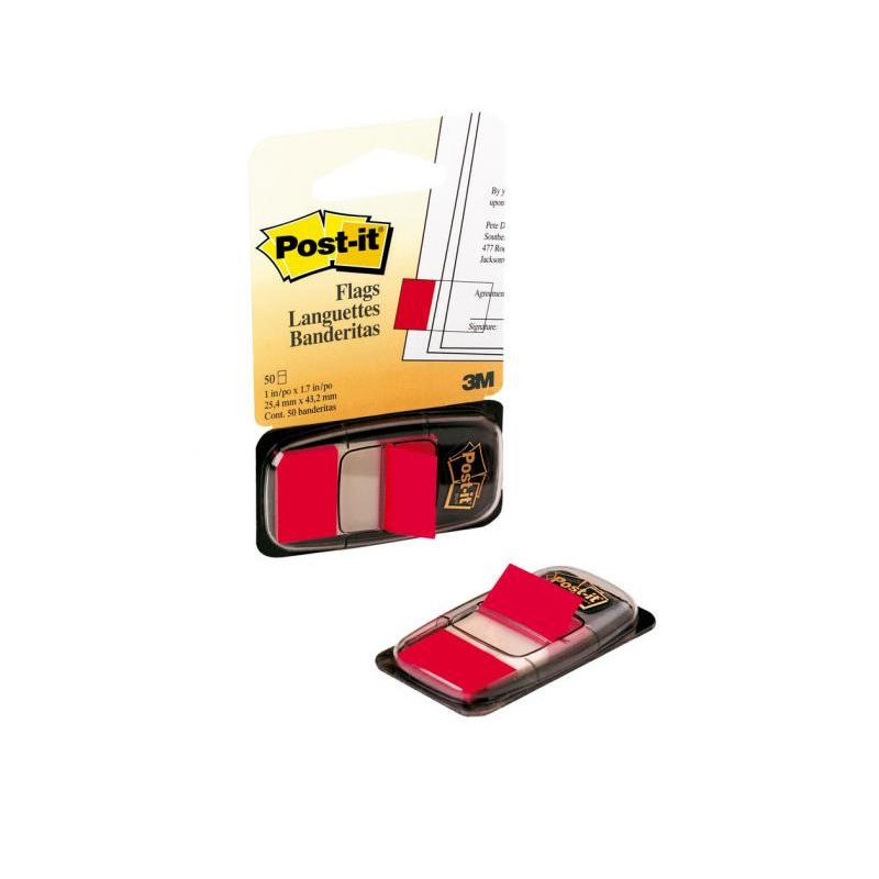 Záložky Post-it Index široké 25,4x43,2 červená