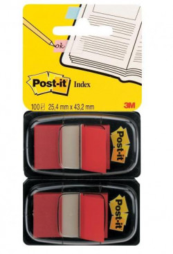 Záložky Post-it Index široké 25,4x43,2 červená 2ks