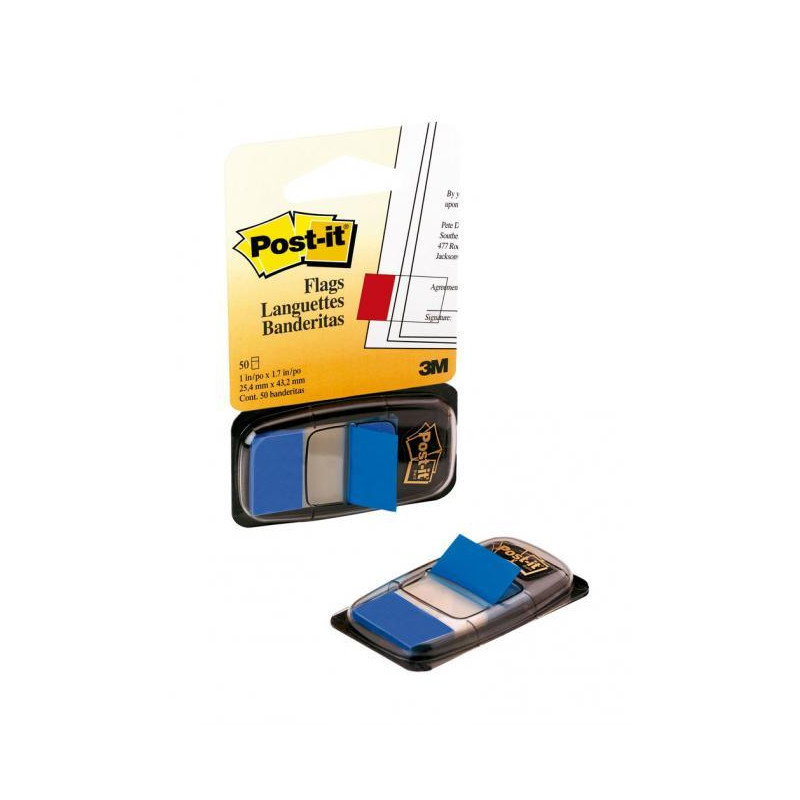 Záložky Post-it Index široké 25,4x43,2 modrá