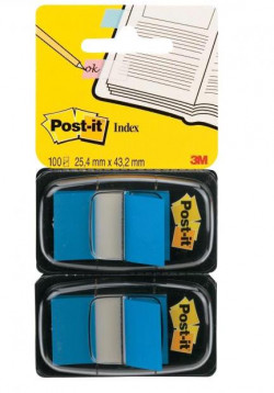 Záložky Post-it Index široké 25,4x43,2 modrá 2ks