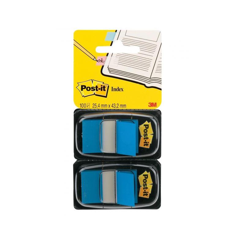 Záložky Post-it Index široké 25,4x43,2 modrá 2ks