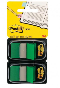 Záložky Post-it Index široké 25,4x43,2 zelená 2ks