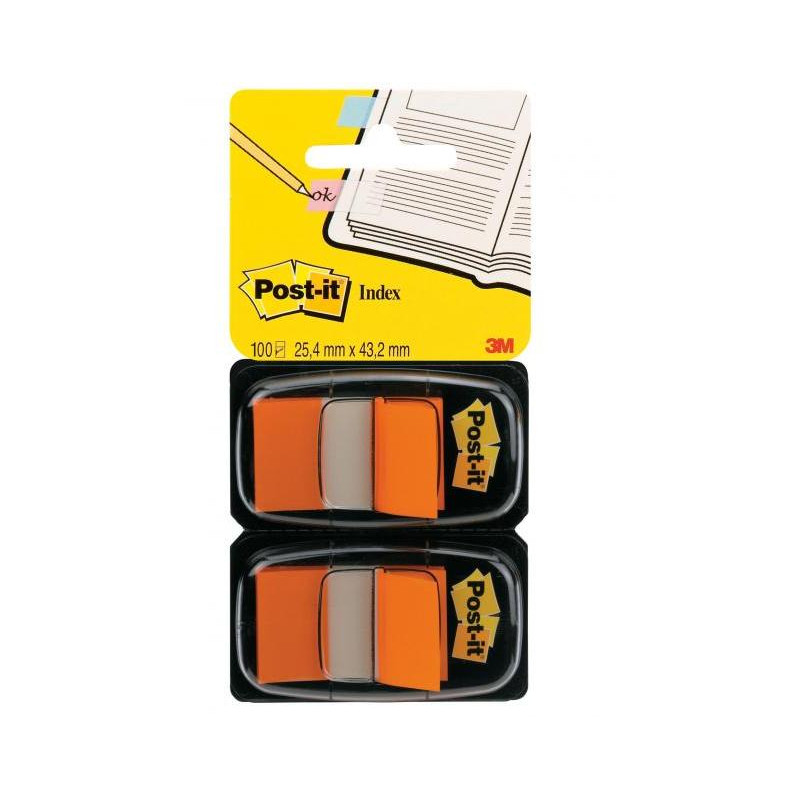 Záložky Post-it Index široké 25,4x43,2 oranžová 2ks