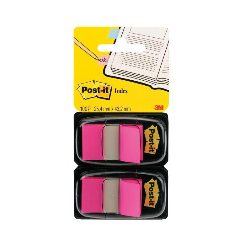 Záložky Post-it Index široké 25,4x43,2 ružová 2ks