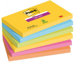 Bločky Post-it Super Sticky CARNIVAL, veľkosť 76 x127 mm 6 bločkov po 90 lístkov
