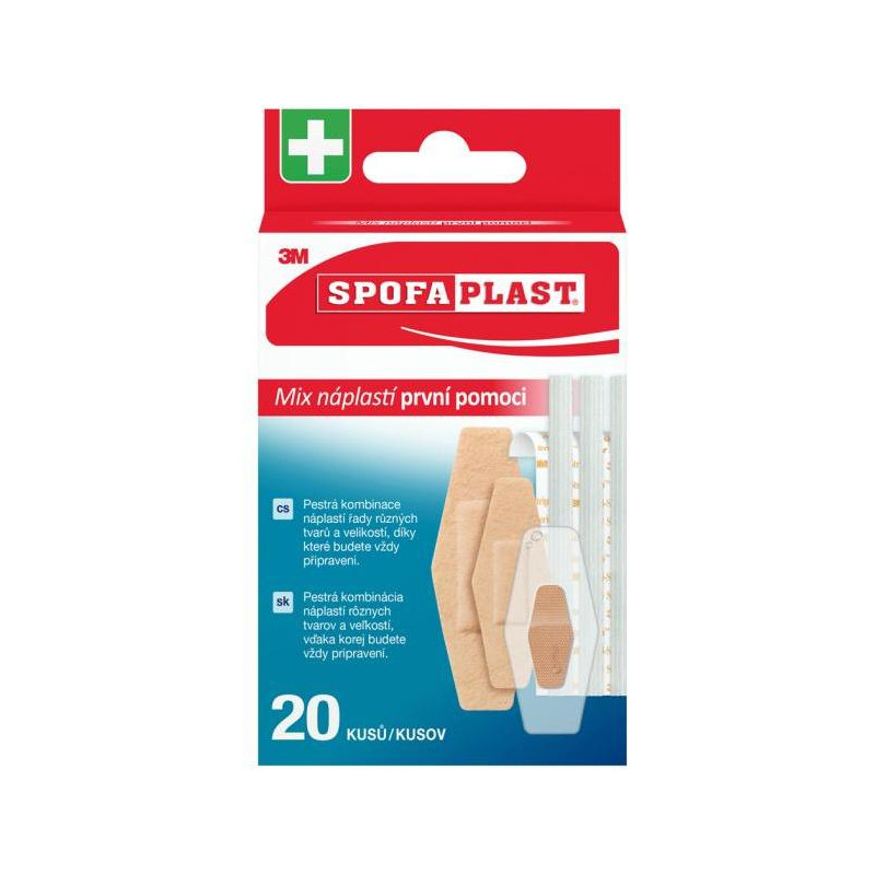 3M Spofaplast Náplasti prvej pomoci 607, mix, 20 ks