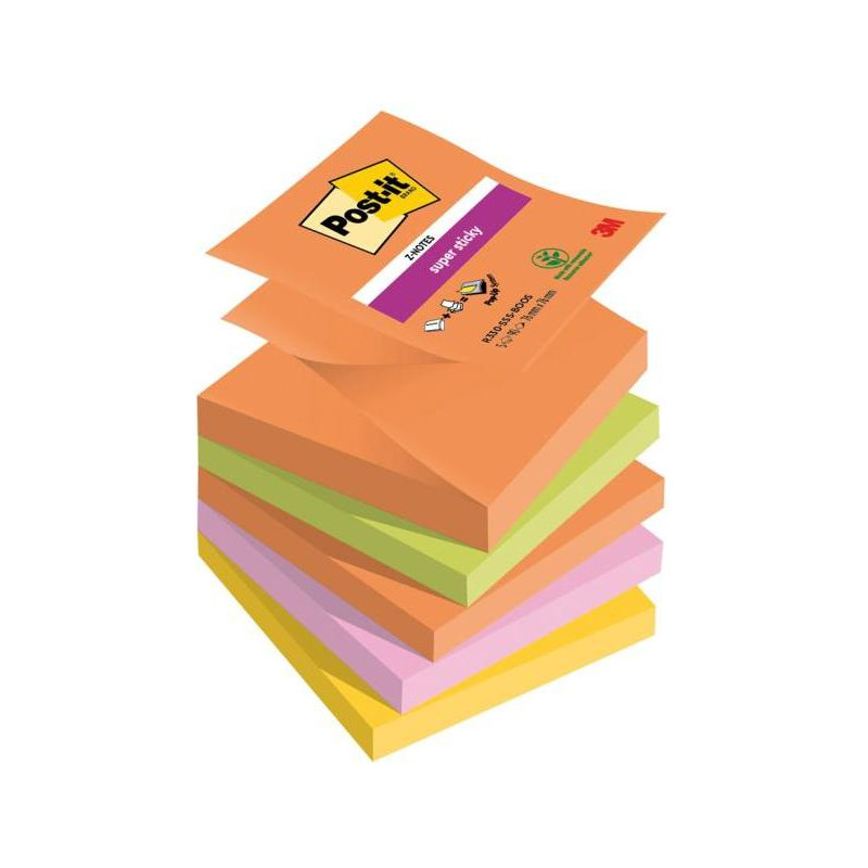Z-bločky Post-it Super Sticky BOOST, veľkosť 76x76 mm, 5 bločkov po 90 lístkov