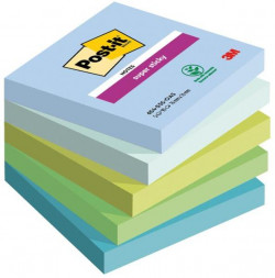 Bloček Post-it Super Sticky OASIS, veľkosť 76x76 mm, 5 bločkov po 90 lístkov