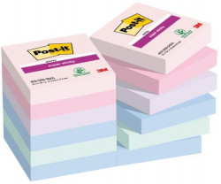 Bloček Post-it Super Sticky SOULFUL, veľkosť 47.6x47.6 mm, 12 bločkov po 90 lístkov