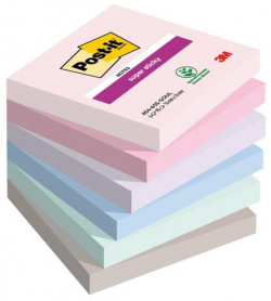 Bloček Post-it Super Sticky SOULFUL, veľkosť 76x76 mm, 6 bločkov po 90 lístkov