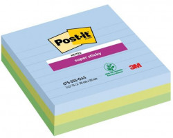 Bloček Post-it Super Sticky OASIS, veľkosť 101x101 mm XL, linajkové, 3 bločky po 70 lístkov